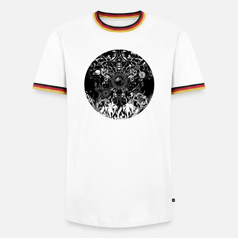 vier Elemente - Männer Kontrast-T-Shirt - Weiß/Dreifarbig