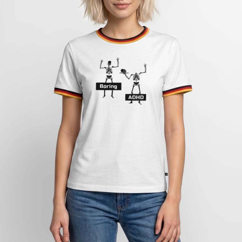 Boring vs ADHD ADHS Spruch Geschenk Männer Kontrast-T-Shirt