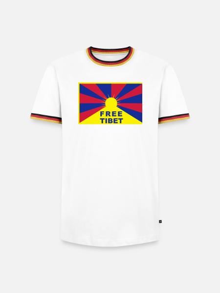 Free Tibet - Men's Ringer Shirt - white/tricolour