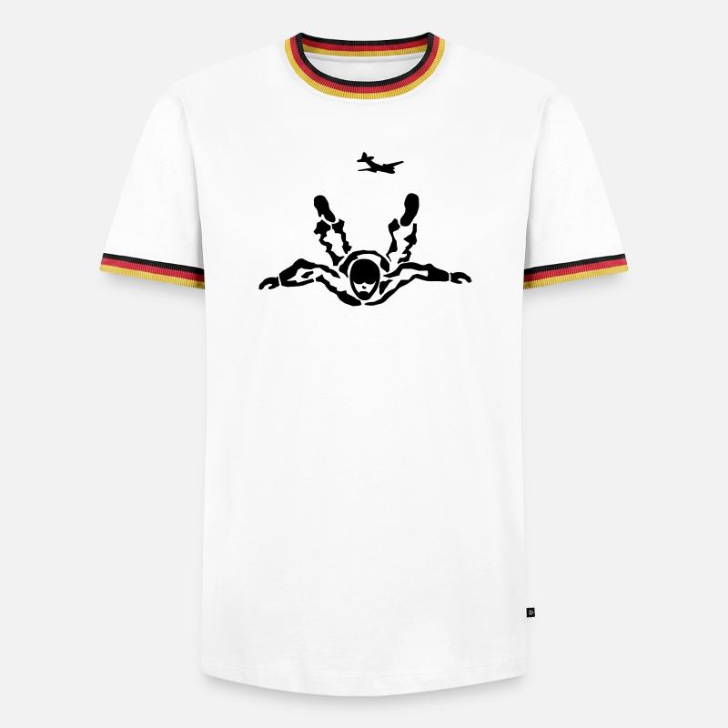 skydiver - Männer Kontrast-T-Shirt - Weiß/Dreifarbig