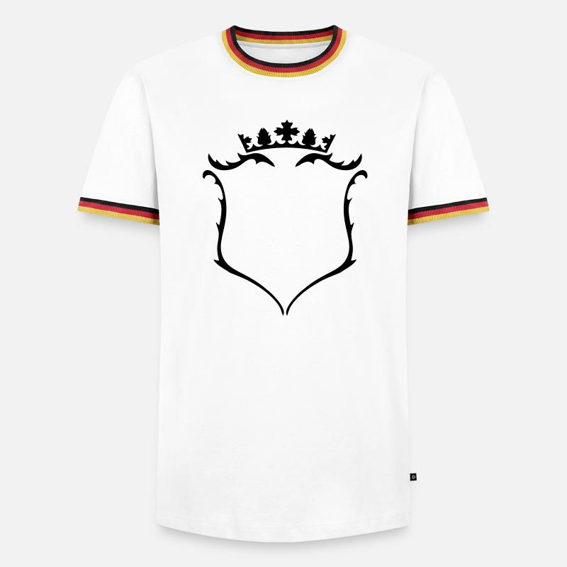 Wappen mit Krone - Männer Kontrast-T-Shirt - Weiß/Dreifarbig
