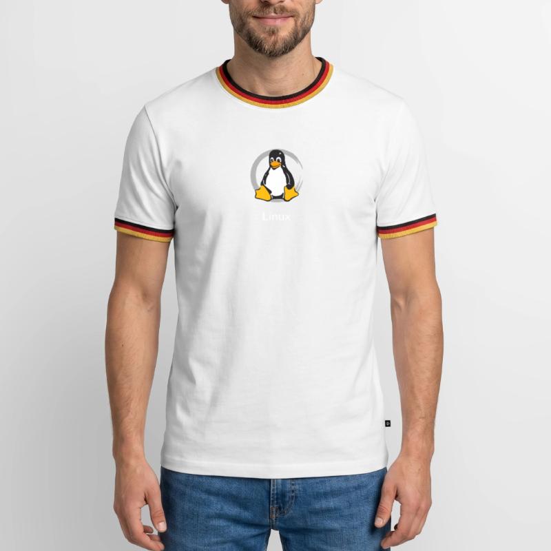 Pc computer Penguin nerd geek Programmer Admin Men's Ringer Shirt