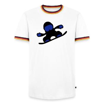 snowboardeuse - T-shirt contrasté Homme - blanc/tricolore - Devant - AI Model Female 172 light (172cm) & AI Model Male 185 light (185cm)