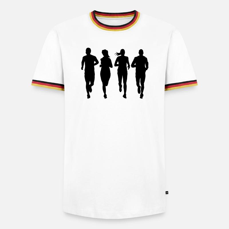 running couple group - Men's Ringer Shirt - white/tricolour