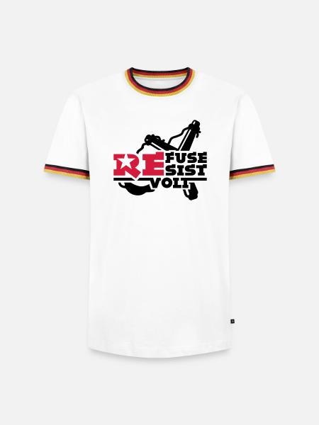 révolté - T-shirt contrasté Homme - blanc/tricolore