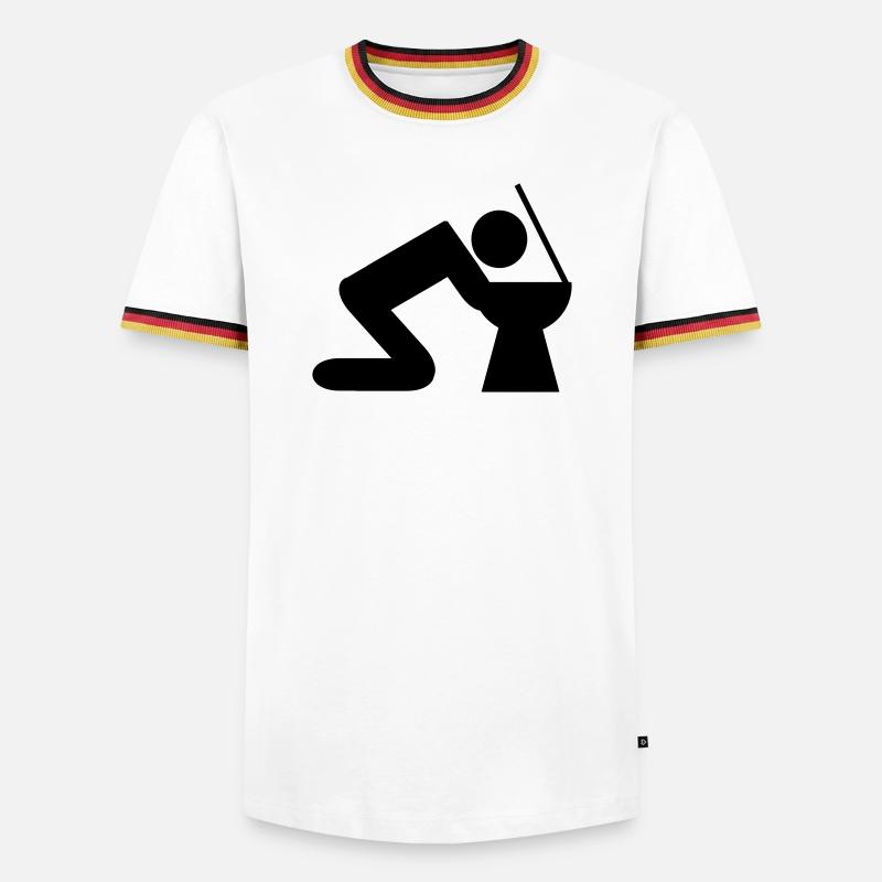 hand over - Men's Ringer Shirt - white/tricolour
