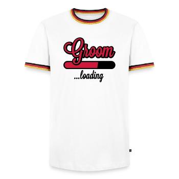 Groom loading | Stag Night - Men's Ringer Shirt - white/tricolour - Front - AI Model Female 172 light (172cm) & AI Model Male 185 light (185cm)