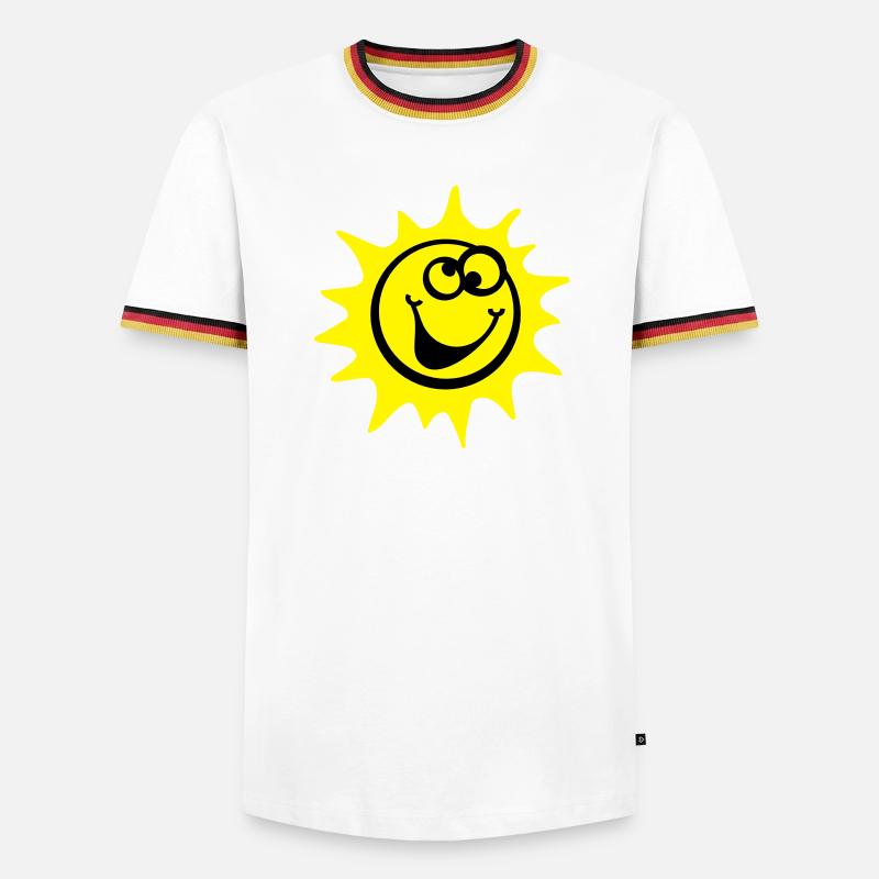 sonne 2c comic style - Männer Kontrast-T-Shirt - Weiß/Dreifarbig