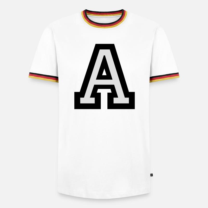 Buchstabe A - Männer Kontrast-T-Shirt - Weiß/Dreifarbig