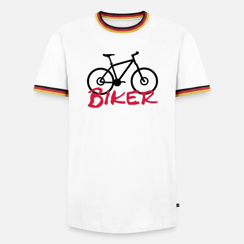 biker - Men's Ringer Shirt - white/tricolour