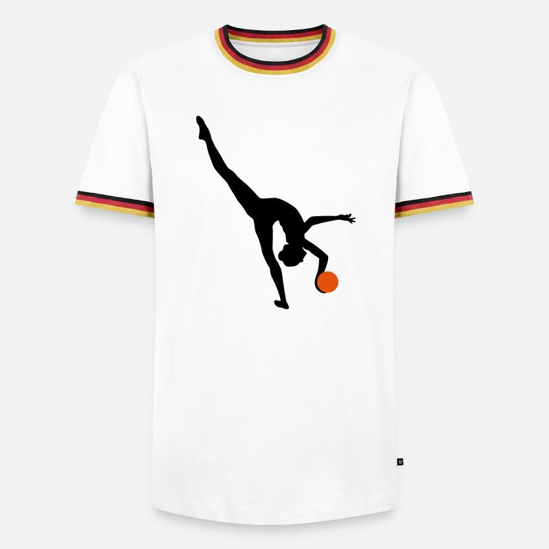 Rhythmic gymnastics - Men's Ringer Shirt - white/tricolour