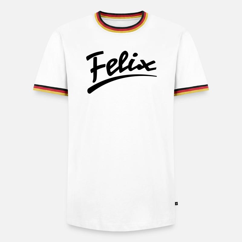 Felix - Männer Kontrast-T-Shirt - Weiß/Dreifarbig