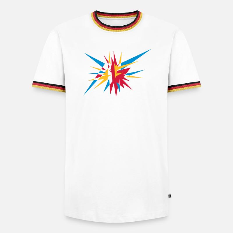 Explosion und Strahlen - Männer Kontrast-T-Shirt - Weiß/Dreifarbig