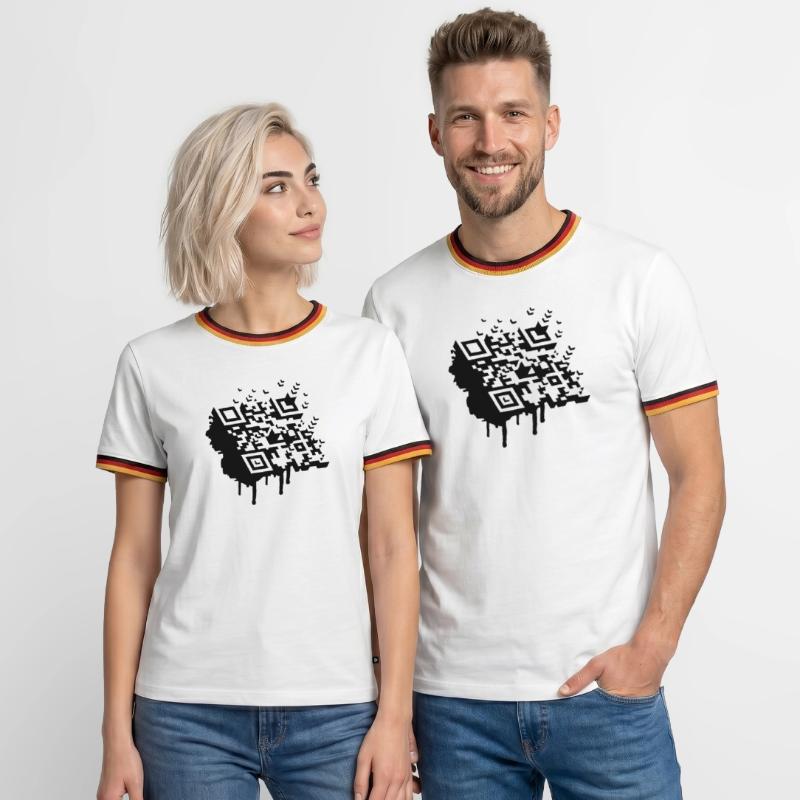 A 3D bar code as a graffiti Men's Ringer Shirt