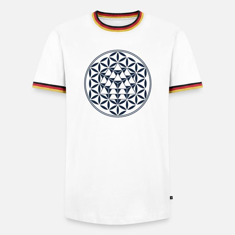 Vector Equilibrium, Sacred Geometry - Men's Ringer Shirt - white/tricolour