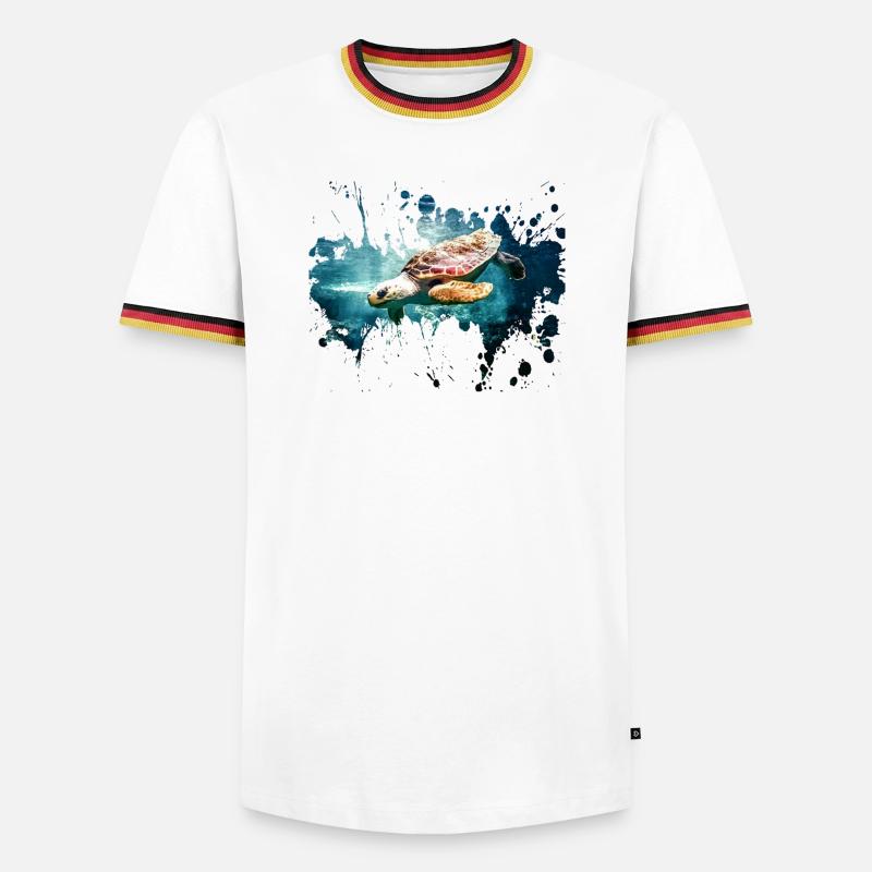Petcontest turtle - Men's Ringer Shirt - white/tricolour