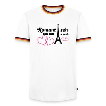 Romantisch Liebe Herz Paris Paar Spruch Geschenk - Männer Kontrast-T-Shirt - Weiß/Dreifarbig - Vorne - AI Model Female 172 light (172cm) & AI Model Male 185 light (185cm)