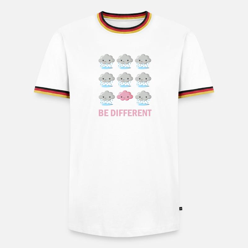 Sei anders - Männer Kontrast-T-Shirt - Weiß/Dreifarbig