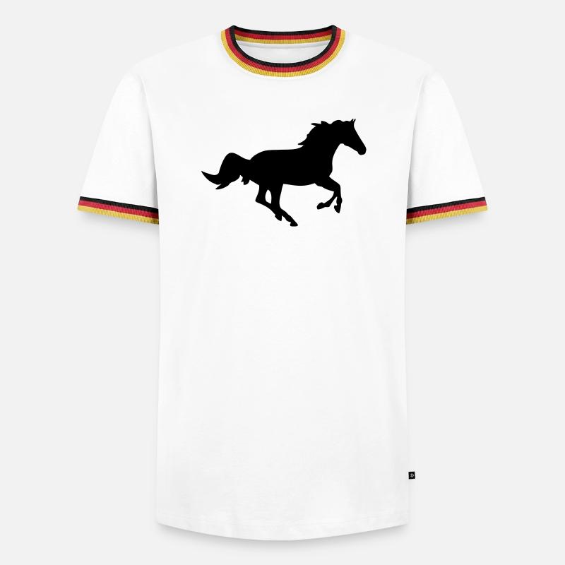 Ein Pferd. - Männer Kontrast-T-Shirt - Weiß/Dreifarbig