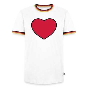 Cœur - T-shirt contrasté Homme - blanc/tricolore - Devant - AI Model Female 172 light (172cm) & AI Model Male 185 light (185cm)