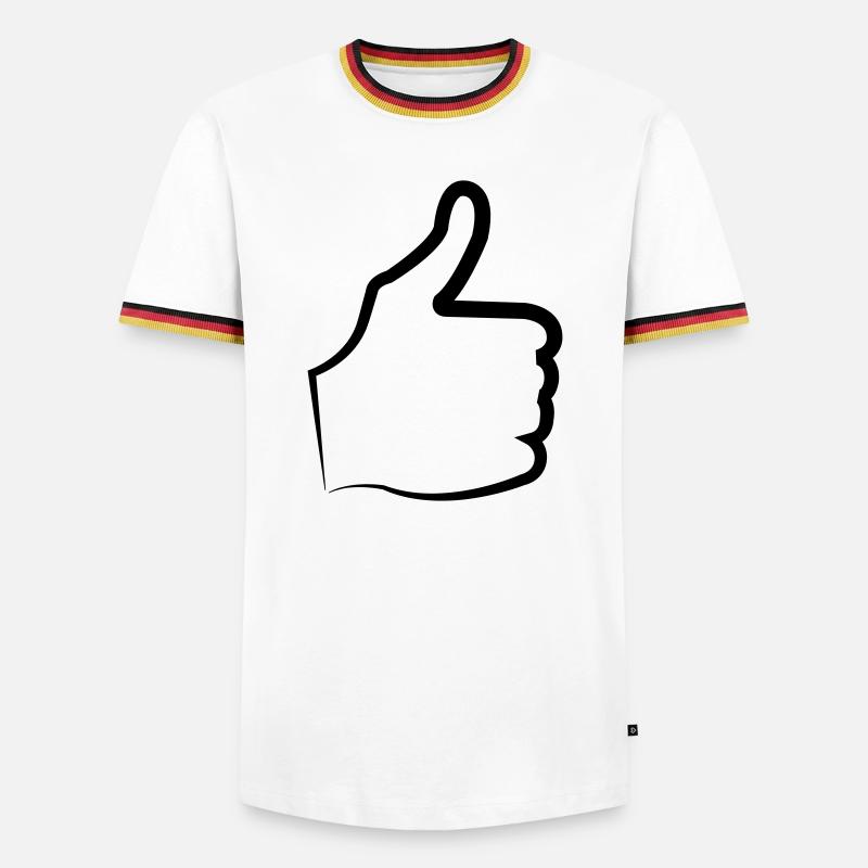Thumbs up thumb - Men's Ringer Shirt - white/tricolour