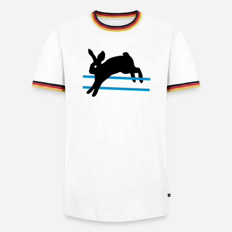 rabbit_agility_2clr - Men's Ringer Shirt - white/tricolour