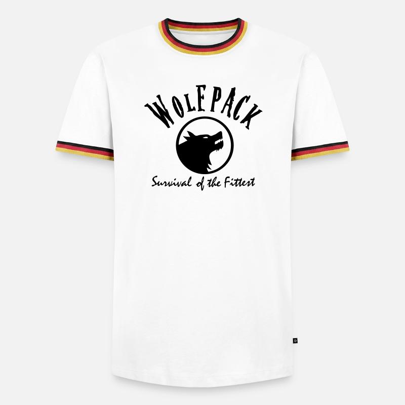 wolfpack - T-shirt contrasté Homme - blanc/tricolore