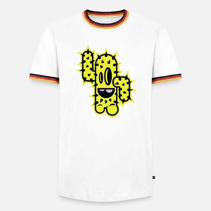 cactus high five comic - Men's Ringer Shirt - white/tricolour