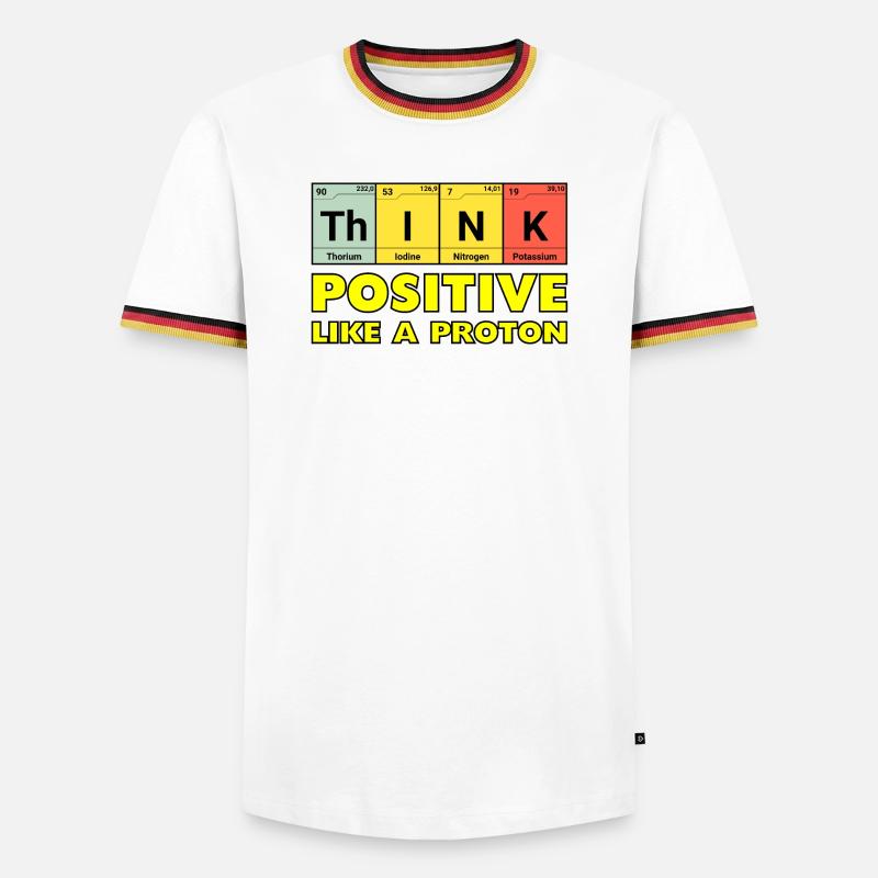 Think positively, like a proton - Men's Ringer Shirt - white/tricolour