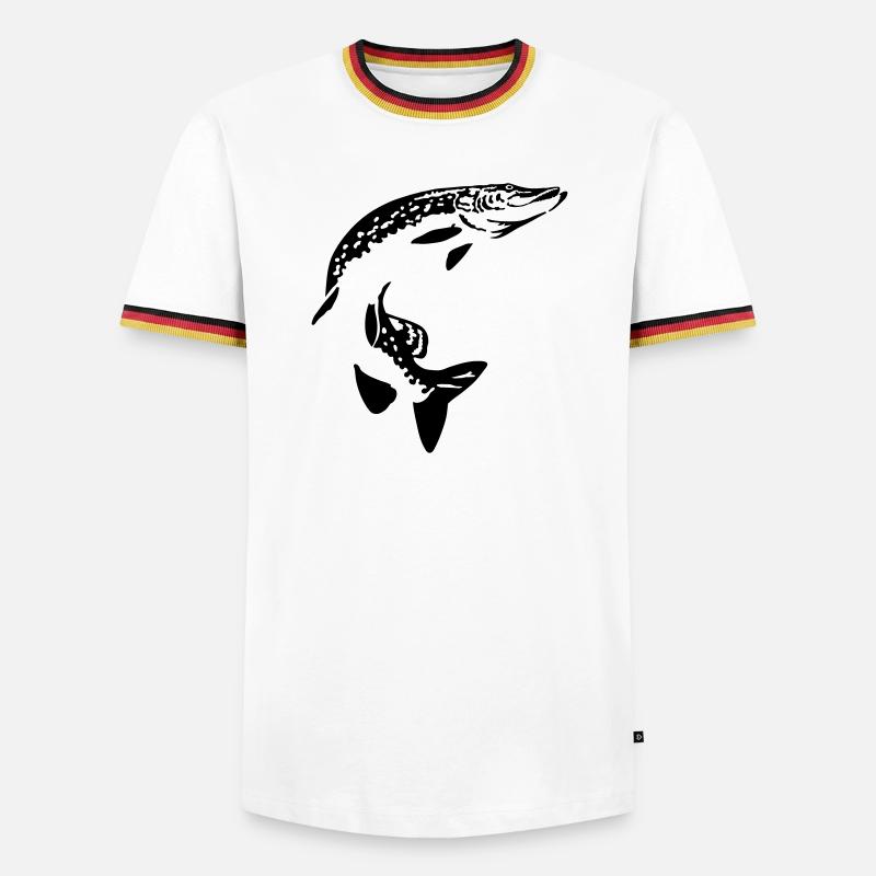 Hecht - Männer Kontrast-T-Shirt - Weiß/Dreifarbig
