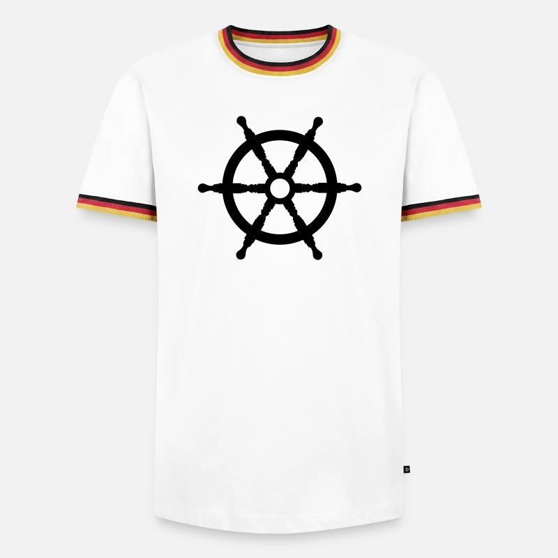 rudder - Men's Ringer Shirt - white/tricolour
