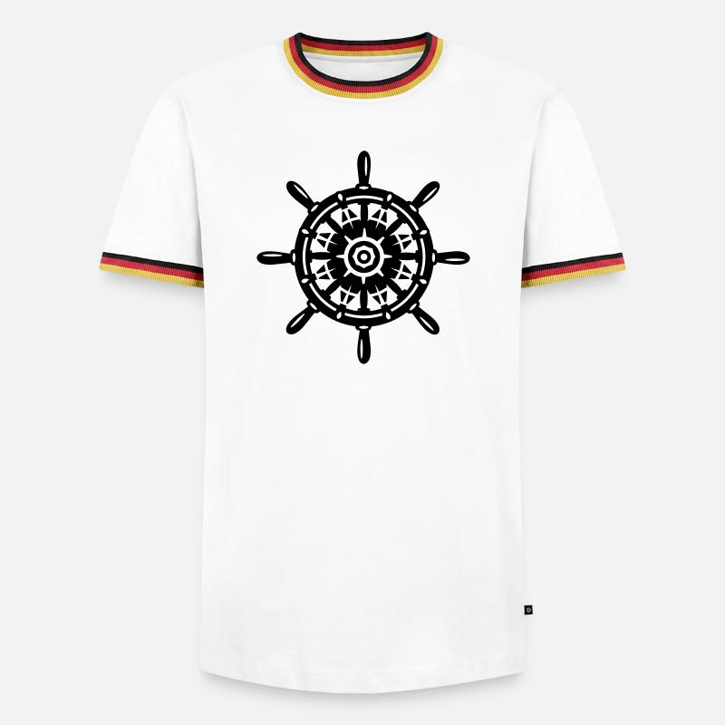 A ship wheel - Men's Ringer Shirt - white/tricolour