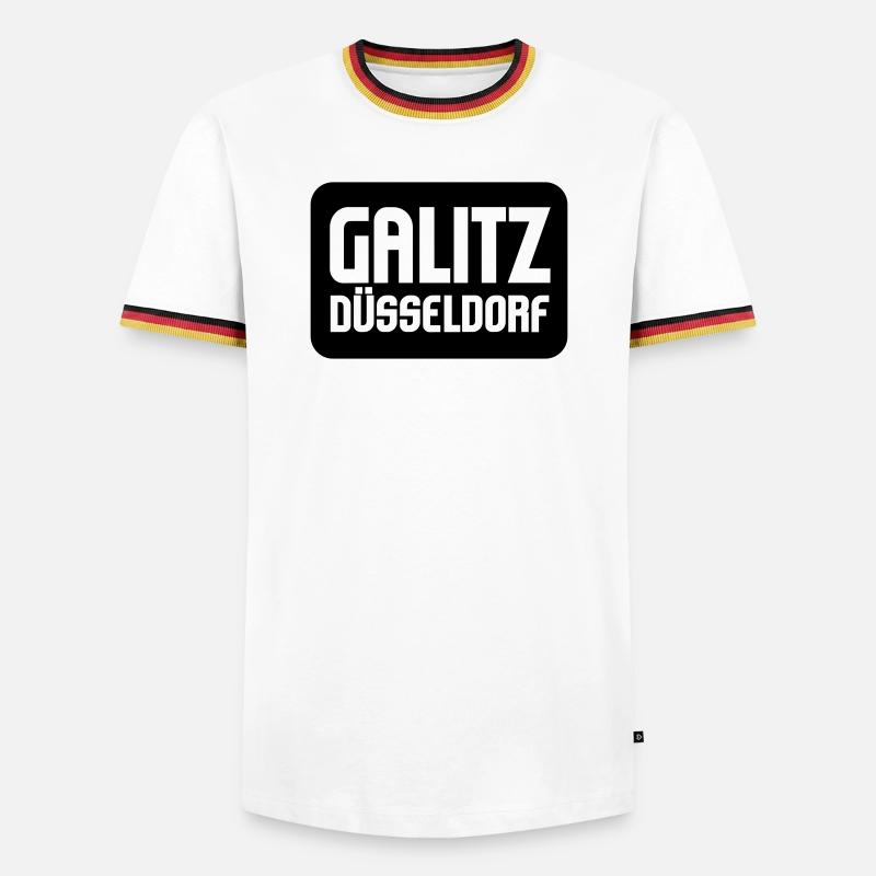 Galitz Logo - Männer Kontrast-T-Shirt - Weiß/Dreifarbig