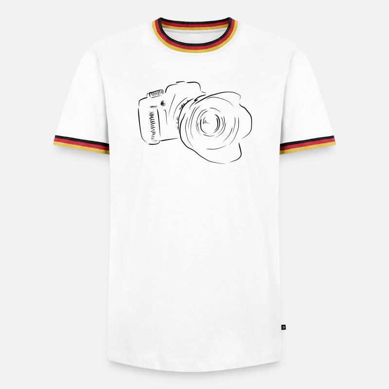 camera - Men's Ringer Shirt - white/tricolour