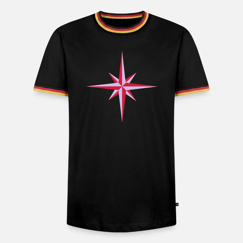 Compass - Men's Ringer Shirt - black/tricolour