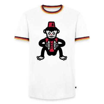 singe singe singes singe - T-shirt contrasté Homme - blanc/tricolore - Devant - AI Model Female 172 light (172cm) & AI Model Male 185 light (185cm)