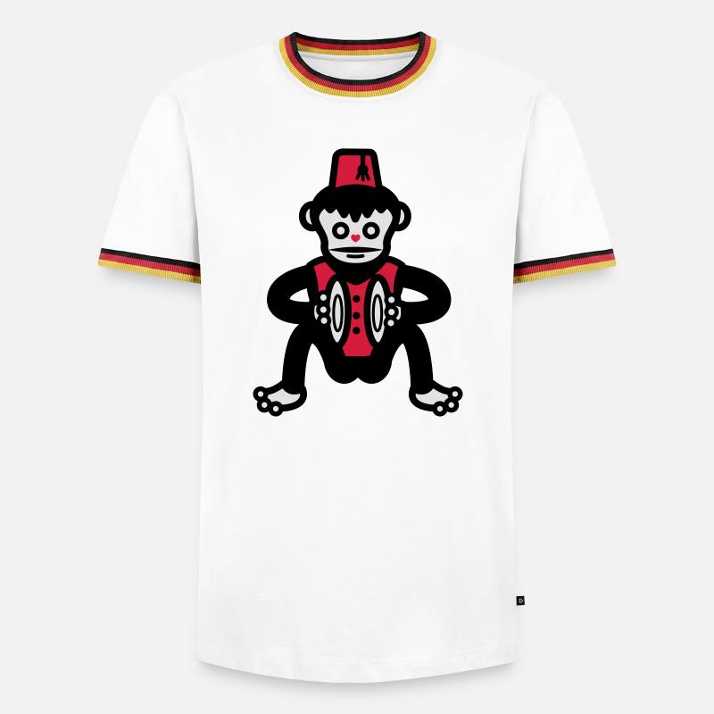 monkey - Men's Ringer Shirt - white/tricolour