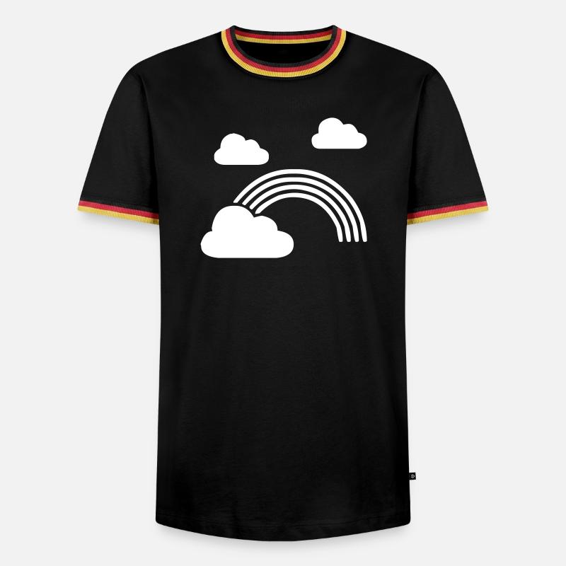 Rainbow with clouds - Men's Ringer Shirt - black/tricolour