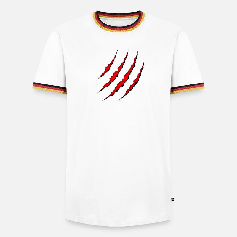 Scratch marks Wolf claw - Men's Ringer Shirt - white/tricolour