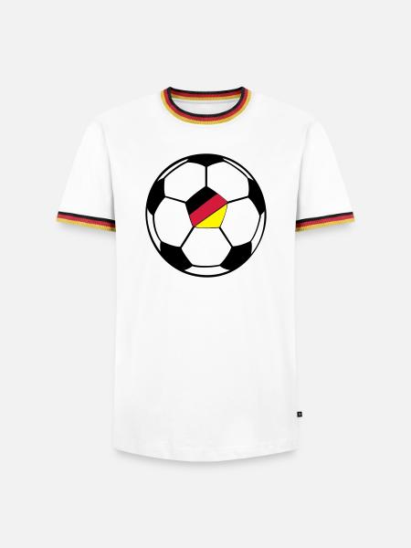 fussball deutschland - Männer Kontrast-T-Shirt - Weiß/Dreifarbig