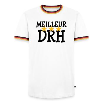 Meilleur DRH - T-shirt contrasté Homme - blanc/tricolore - Devant - AI Model Female 172 light (172cm) & AI Model Male 185 light (185cm)
