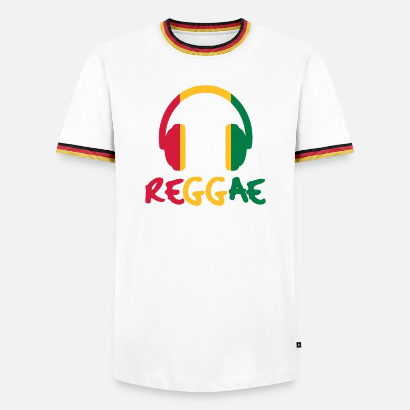 Reggae - Männer Kontrast-T-Shirt - Weiß/Dreifarbig