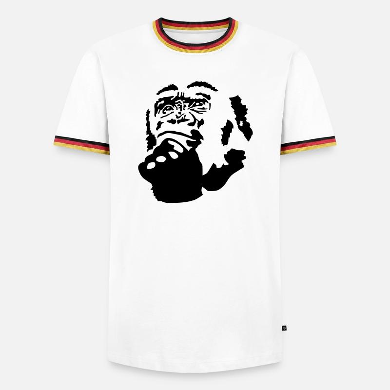 monkey - Men's Ringer Shirt - white/tricolour