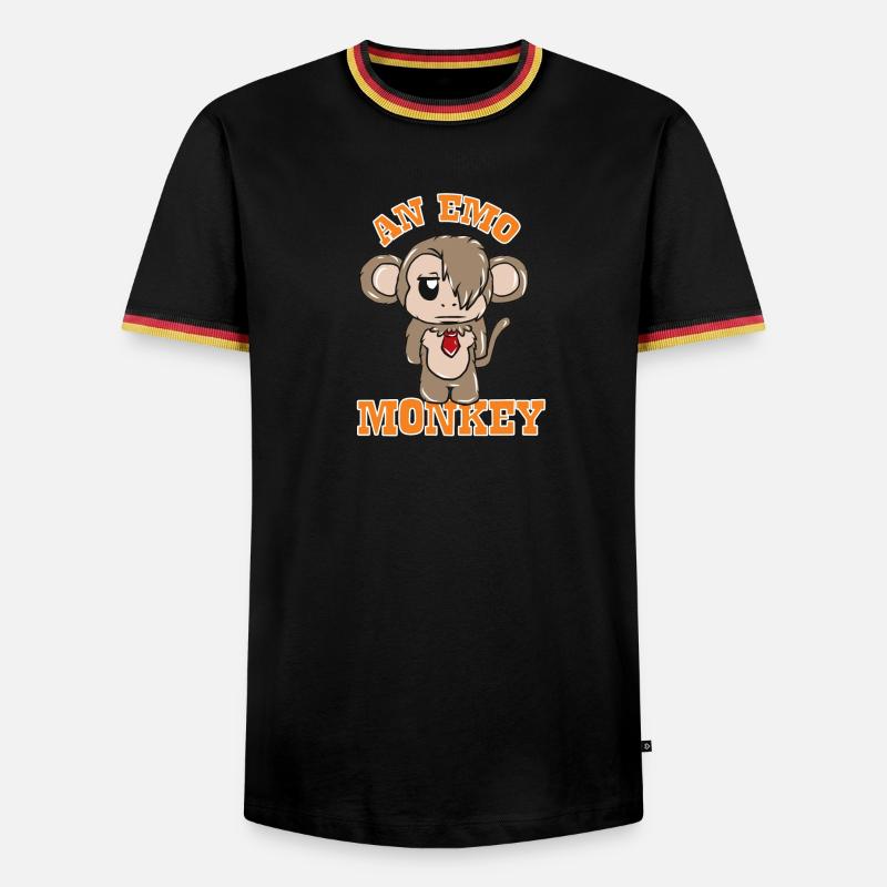 Monkey Emo - Men's Ringer Shirt - black/tricolour