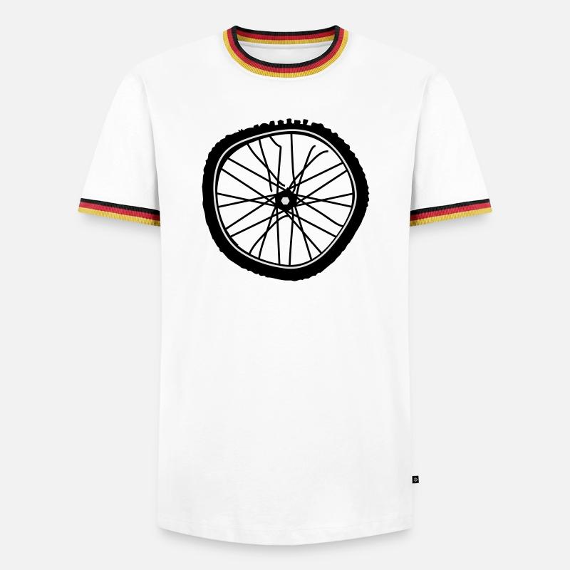 A broken bicycle tire - Men's Ringer Shirt - white/tricolour