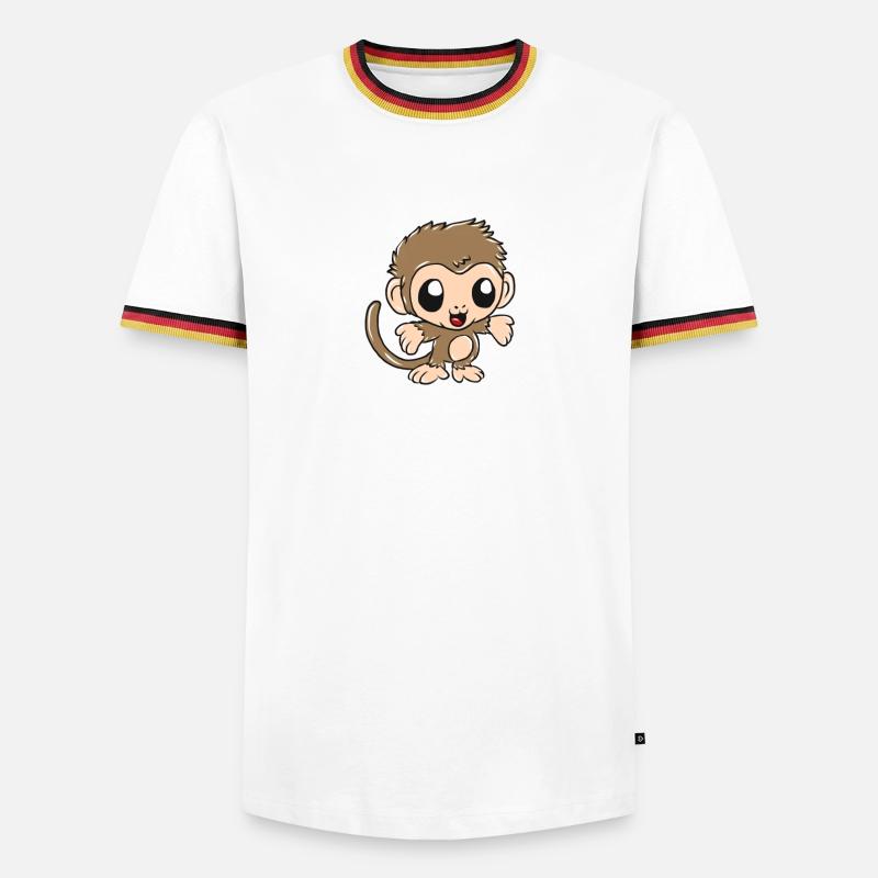 monkey - Men's Ringer Shirt - white/tricolour