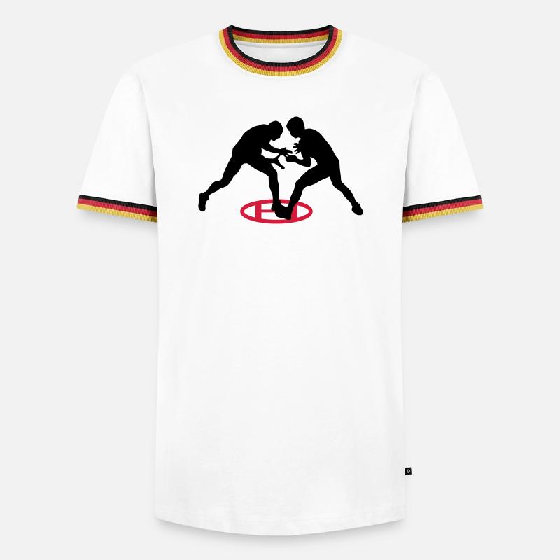 griechisch römischen ringkampf - Männer Kontrast-T-Shirt - Weiß/Dreifarbig