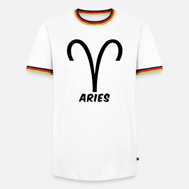 Widder Sternzeichen Widder Widder Horoskop - Männer Kontrast-T-Shirt - Weiß/Dreifarbig