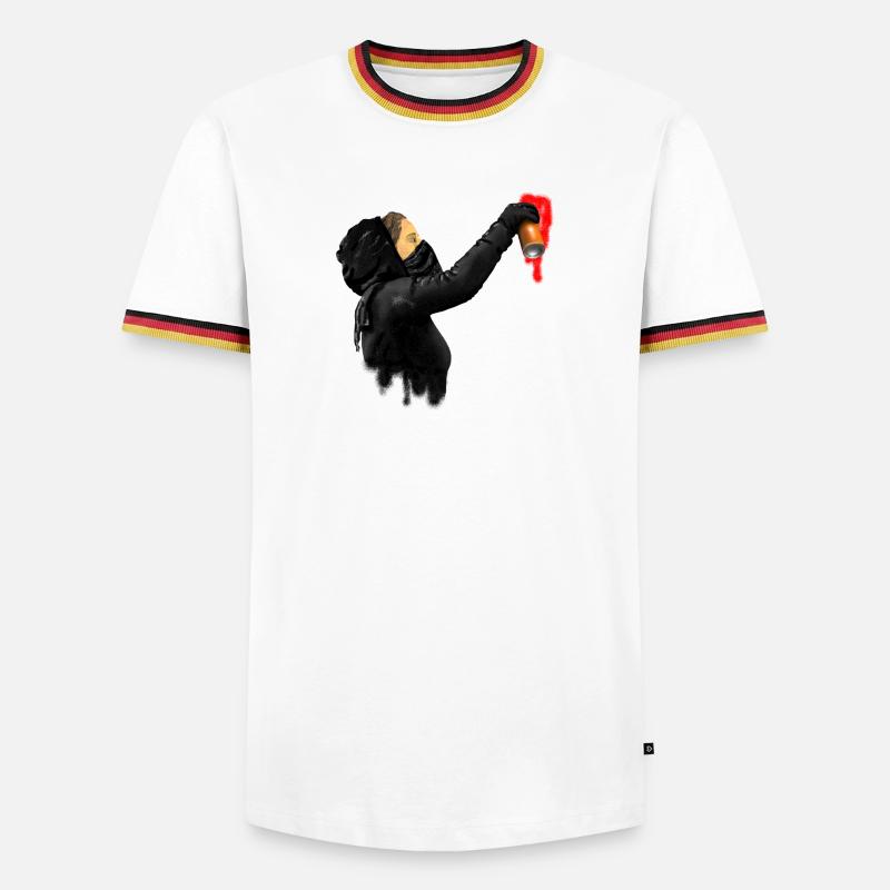 Graffiti - Männer Kontrast-T-Shirt - Weiß/Dreifarbig