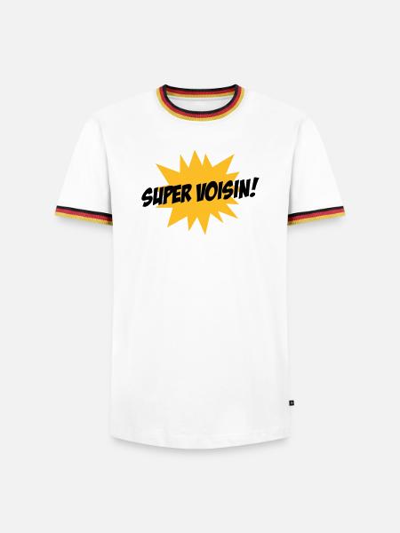 Super Voisin ! - T-shirt contrasté Homme - blanc/tricolore